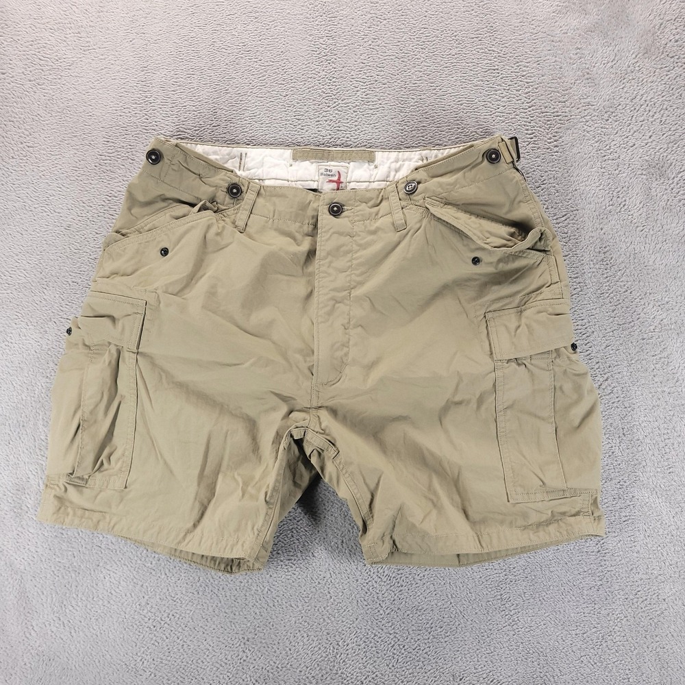 Relwen Shorts Mens 36 Beige Cargo 7" Nylon Canvas Utility Casual Summer Outdoor